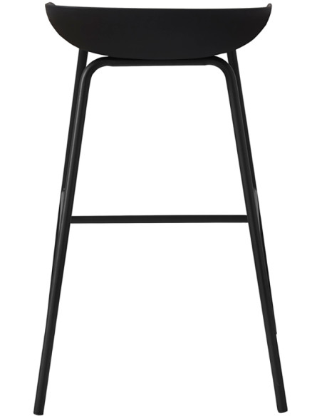 Tabouret de bar noir en polypropylène et métal 47,5x46x75 cm Anna