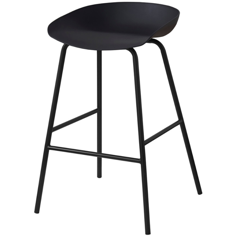 Tabouret de bar noir en polypropylène...