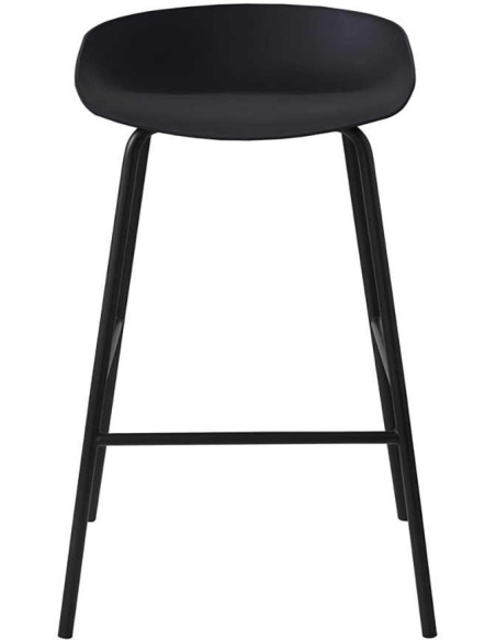 Tabouret de bar noir en polypropylène et métal 47,5x46x75 cm Anna