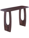Console d’entrée ovale en manguier massif brun foncé 120x40x76 cm Braga