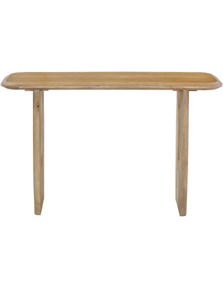 Console d’entrée ovale en manguier massif finition amande 120x40x76 cm Braga