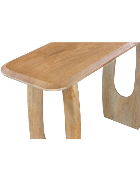 Console d’entrée ovale en manguier massif finition amande 120x40x76 cm Braga
