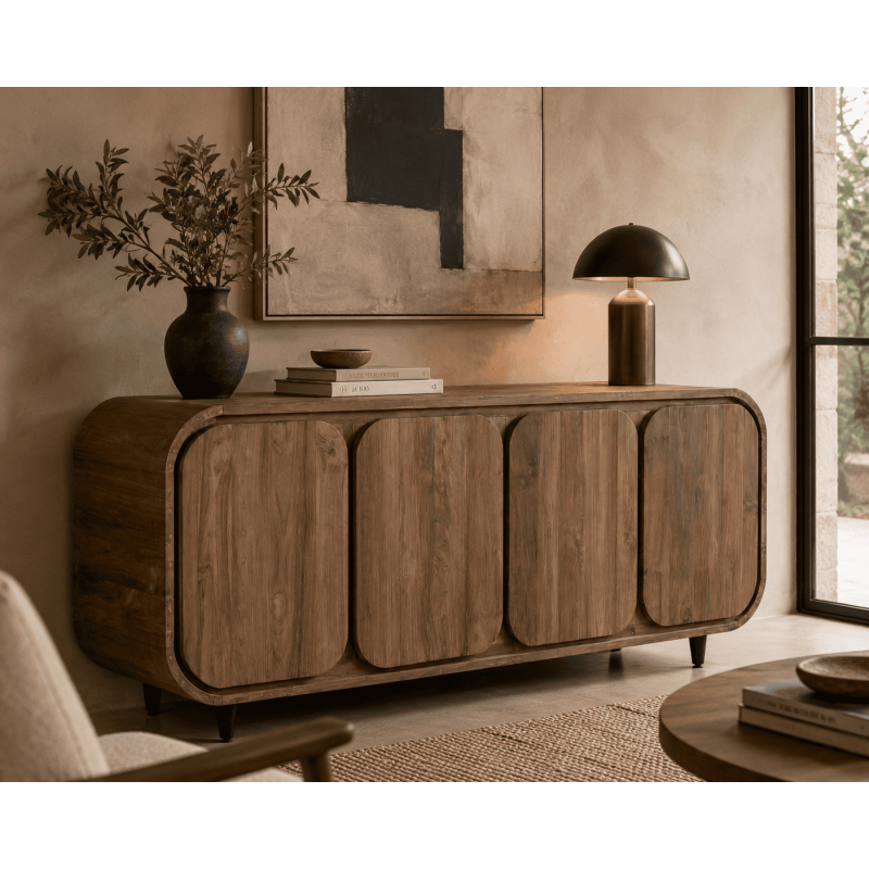 Buffet 4 portes naturel en teck...