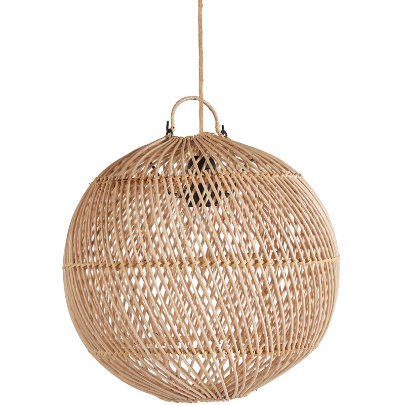 Abat-jour suspension boule en rotin...