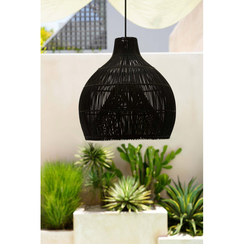 Abat-jour suspension cloche en rotin...