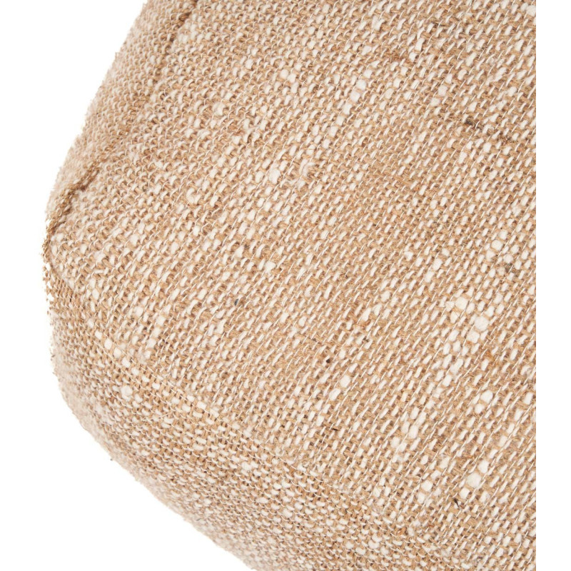 Pouf bas en coton beige 60x60x25 cm...