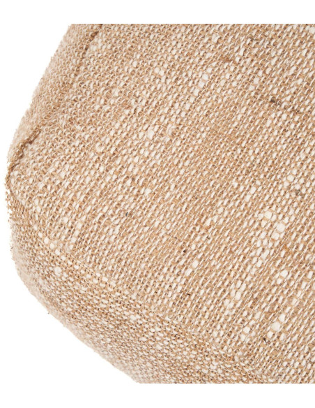 Pouf bas en coton beige 60x60x25 cm The Comfy