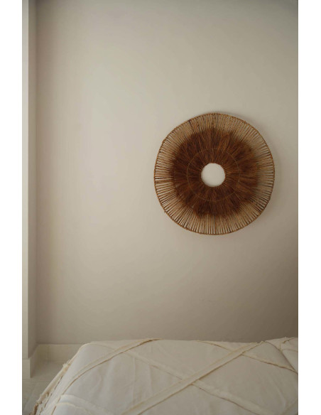 Décoration murale ronde en fibres de coco naturelles 90x5x90 cm The Lobo