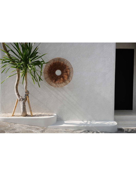 Décoration murale ronde en fibres de coco naturelles 90x5x90 cm The Lobo