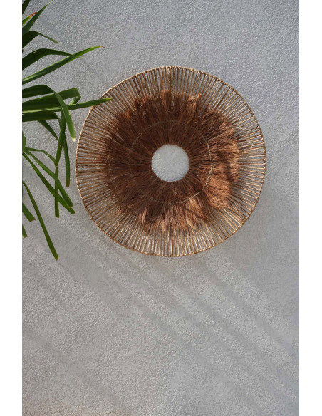 Décoration murale ronde en fibres de coco naturelles 90x5x90 cm The Lobo