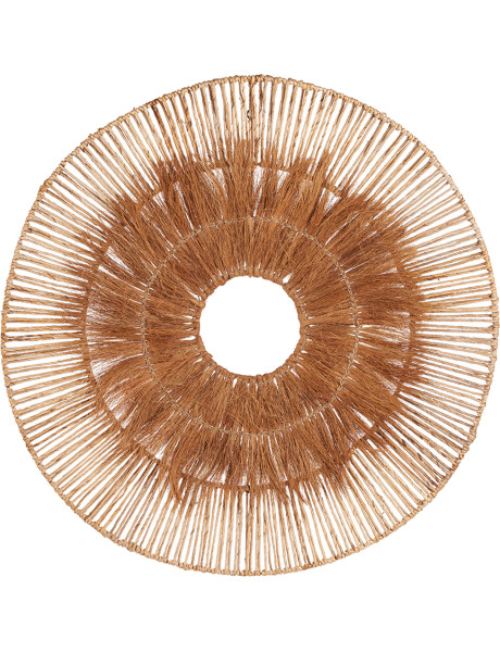 Décoration murale ronde en fibres de coco naturelles 90x5x90 cm The Lobo
