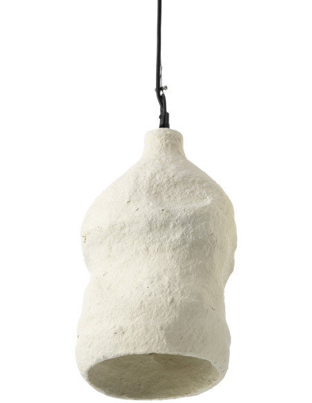 Abat-jour suspension organique en papier mâché blanc 21x21x36 cm The Moloko
