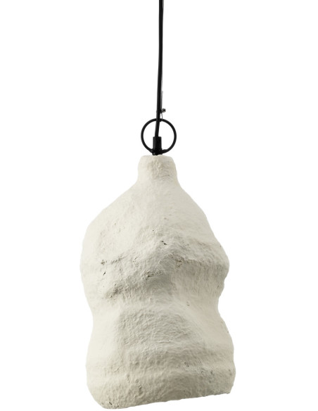 Abat-jour suspension organique en papier mâché blanc 21x21x36 cm The Moloko