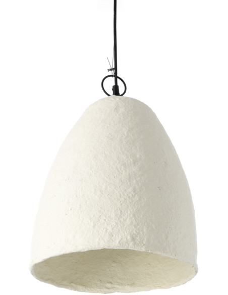 Abat-jour suspension cloche en papier mâché blanc 30x30x35 cm The Savana