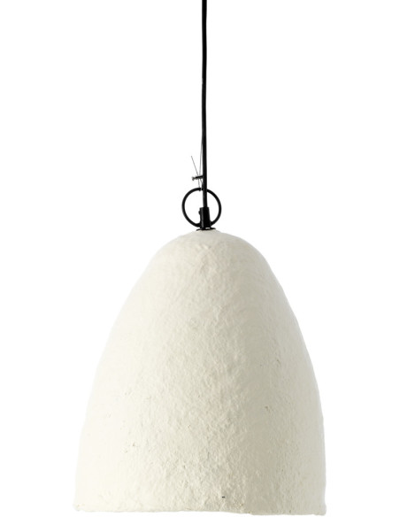 Abat-jour suspension cloche en papier mâché blanc 30x30x35 cm The Savana