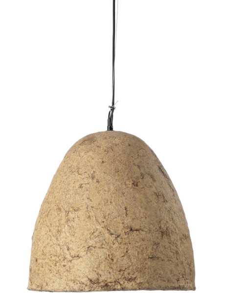 Abat-jour suspension cloche en papier mâché beige argile...