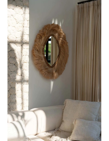 Miroir mural organique en fibres naturelles 100x80 cm The La Duchessa