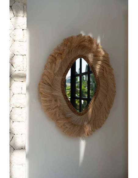 Miroir mural organique en fibres naturelles 100x80 cm The La Duchessa