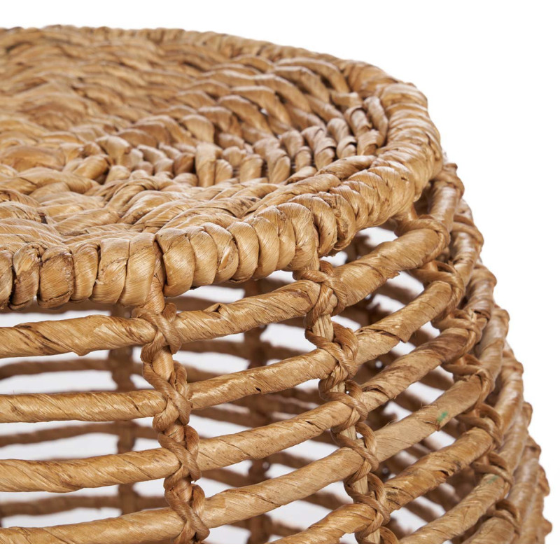 Tabouret panier en feuilles de...