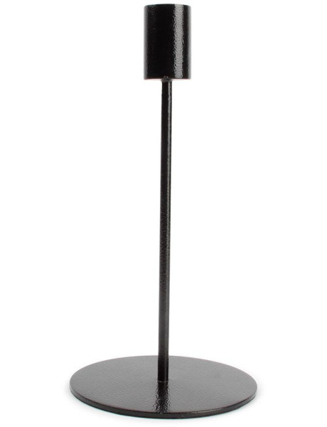 Bougeoir rond en métal noir 10x10x20 cm Pillar