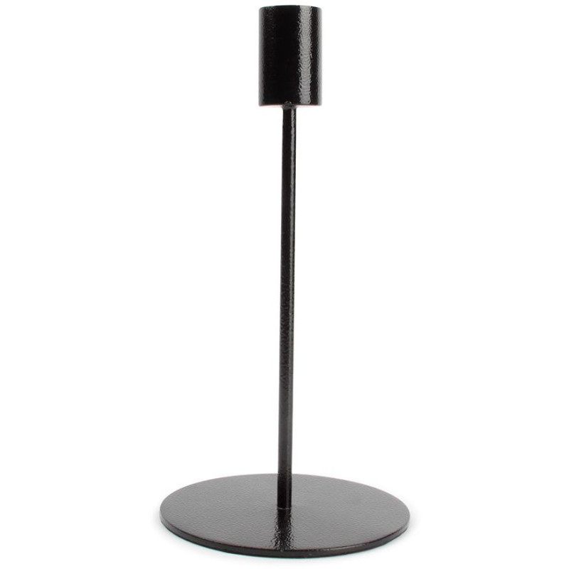 Bougeoir rond en métal noir 10x10x20...