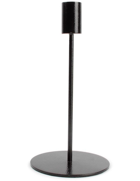 Bougeoir rond en métal noir 10x10x20 cm Pillar