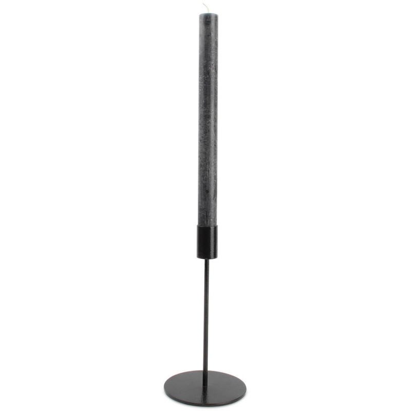 Bougeoir rond en métal noir 10x10x20...