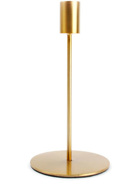 Bougeoir rond en métal doré 10x10x20 cm Pillar