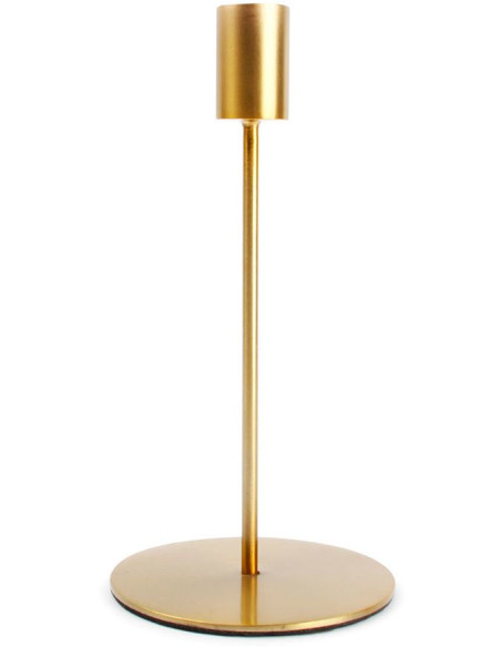 Bougeoir rond en métal doré 10x10x20 cm Pillar