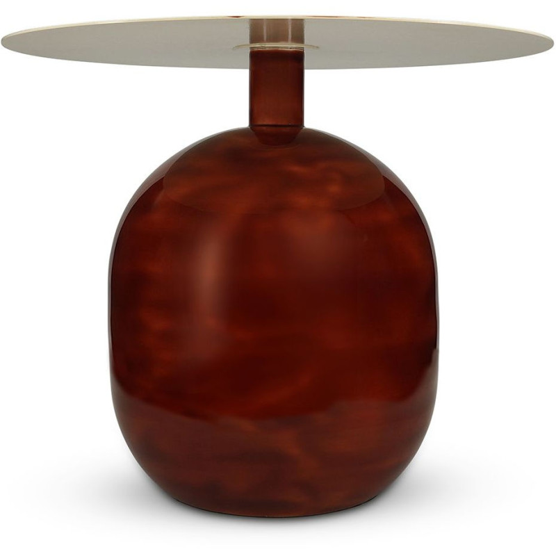 Table d’appoint ronde en fer rouge...