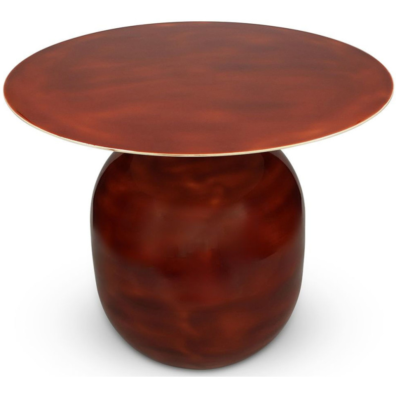 Table d’appoint ronde en fer rouge...