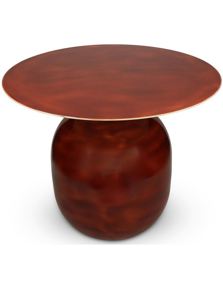 Table d’appoint ronde en fer rouge terracotta 50x50x40 cm Mio