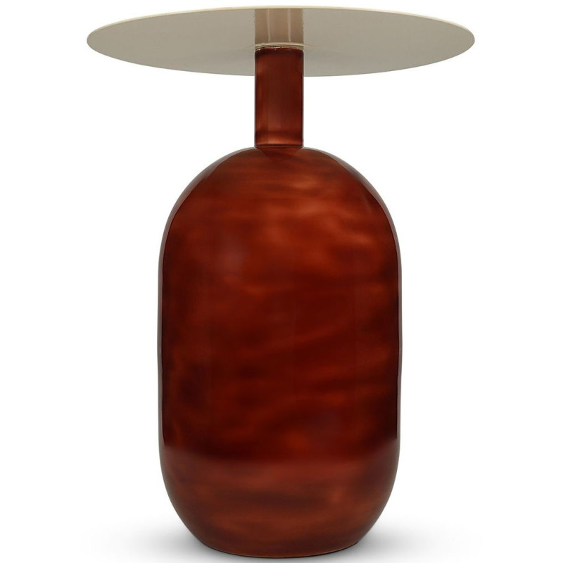 Table d’appoint ronde en fer rouge...