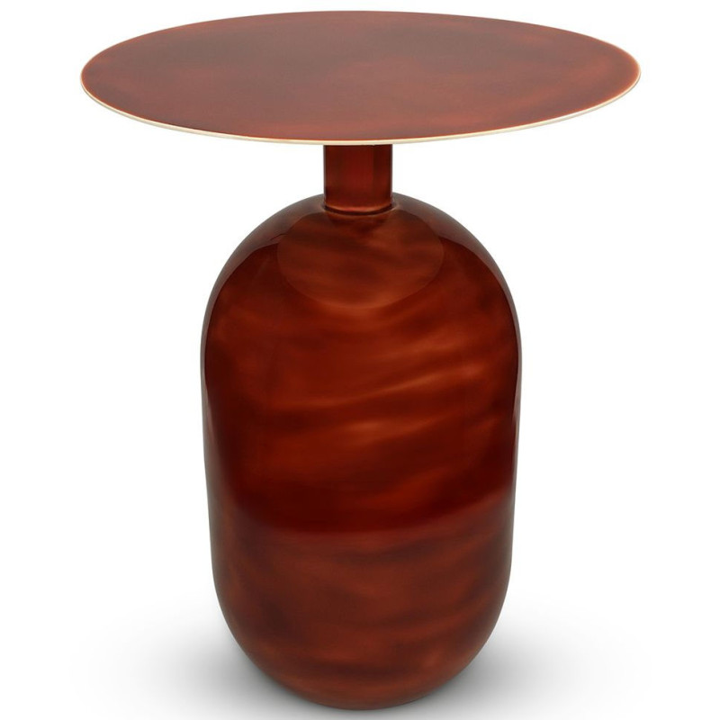 Table d’appoint ronde en fer rouge...