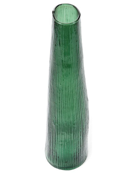 Vase soliflore en verre vert foncé transparent 9x9x40 cm Twig