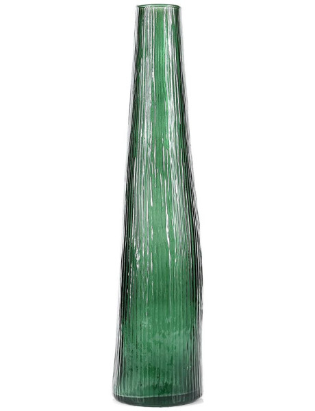 Vase soliflore en verre vert foncé transparent 9x9x40 cm...