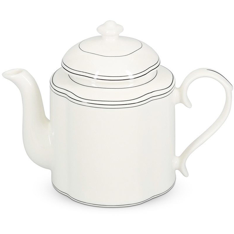 Théière en porcelaine blanche liseré...