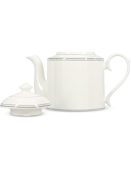 Théière en porcelaine blanche liseré noir 130 cl Odette