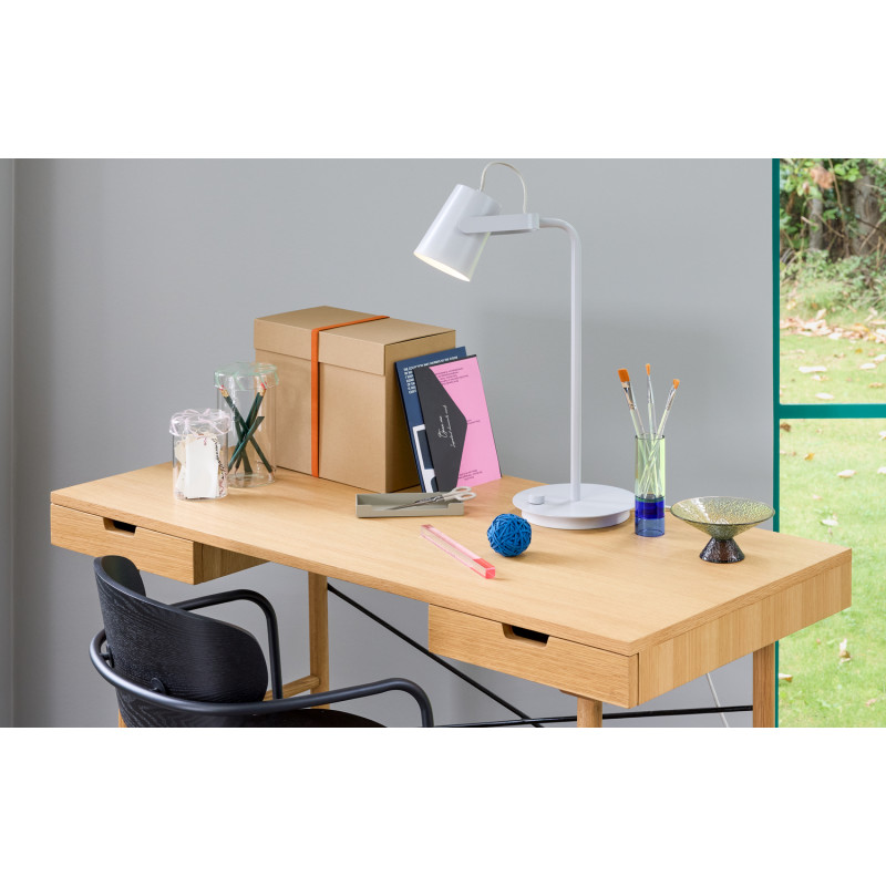 Lampe de bureau gris clair en fer...