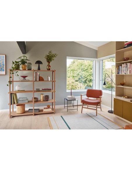 Étagère bibliothèque double en chêne naturel FSC 150x45x150 cm Panorama