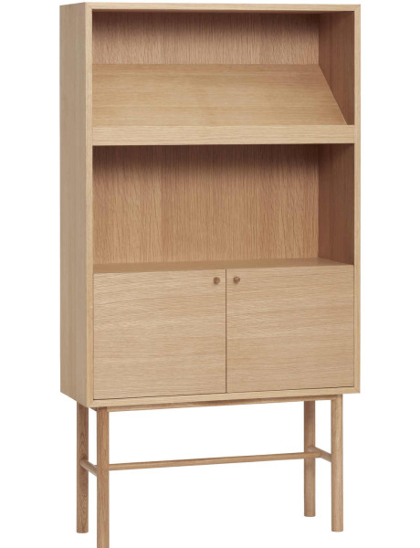 Bibliothèque chêne naturel FSC avec portes 80x30x150 cm...