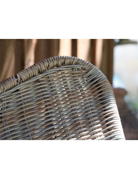 Lot de 2 fauteuils de jardin en résine tressée gris naturel 83x97x86 cm Papillon