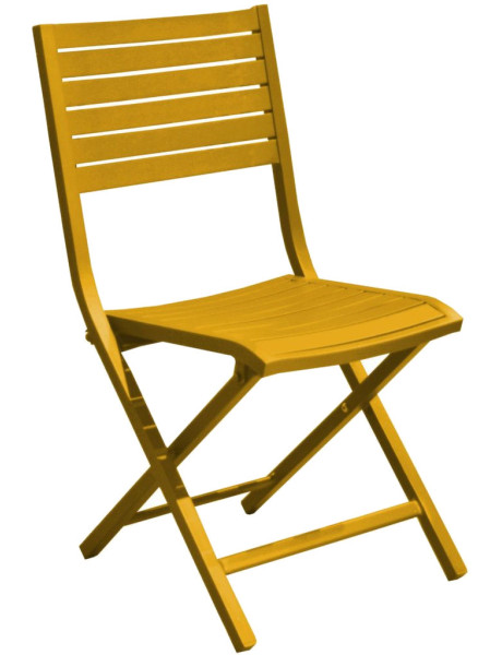 Lot de 6 chaises de jardin pliantes aluminium miel...