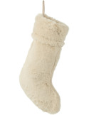 Chaussette de Noël à suspendre en polyester beige 28x5x50 cm Cutie