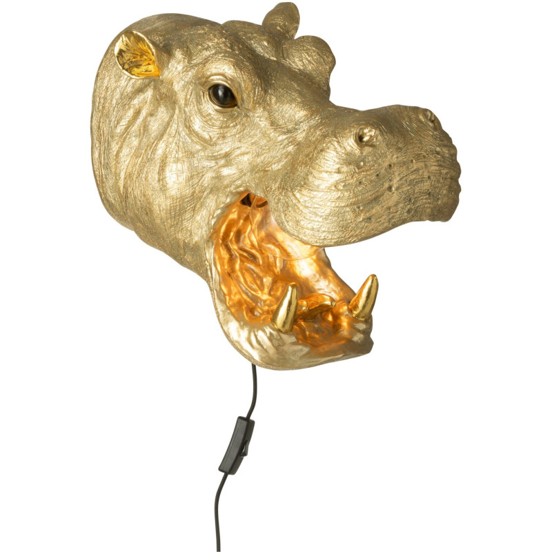 Applique murale tête d’hippopotame en...