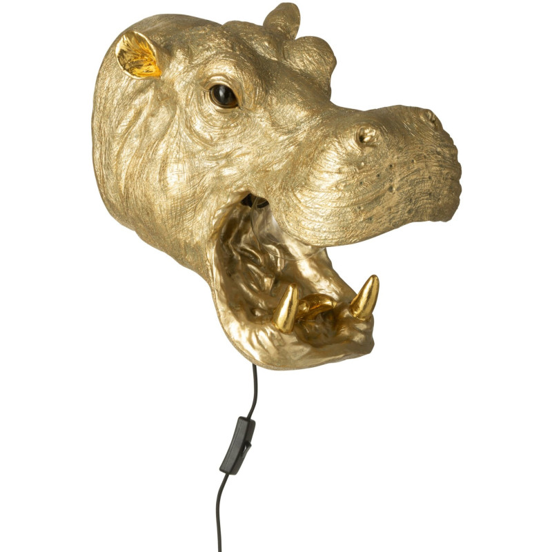 Applique murale tête d’hippopotame en...