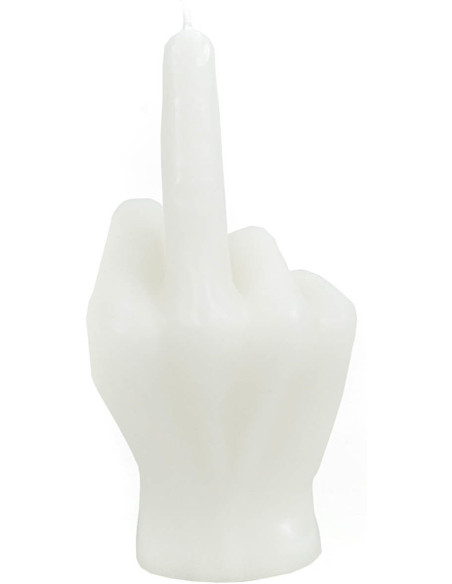 Bougie doigt d’honneur en cire blanche 10x9x17 cm Middle Finger