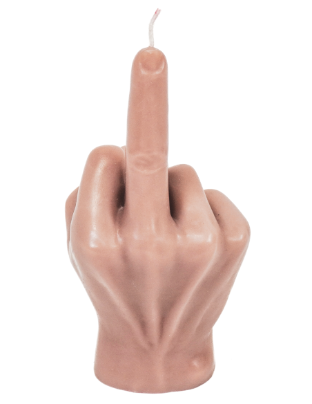 Bougie doigt d’honneur en cire taupe 10x9x17 cm Middle Finger