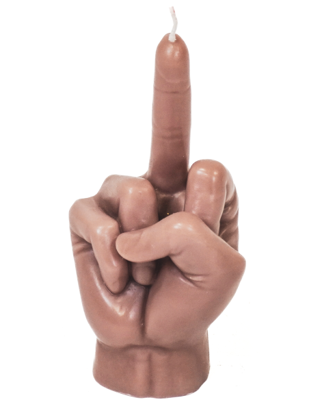 Bougie doigt d’honneur en cire taupe 10x9x17 cm Middle Finger