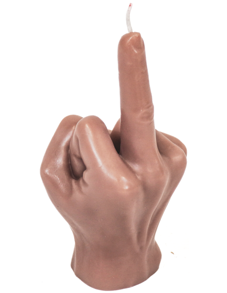 Bougie doigt d’honneur en cire taupe 10x9x17 cm Middle Finger